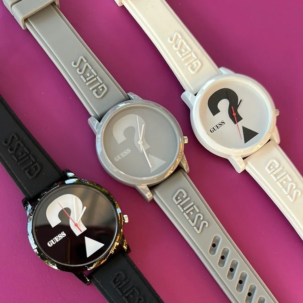 Unisex GUESS Black, Gray, and White Watches Set